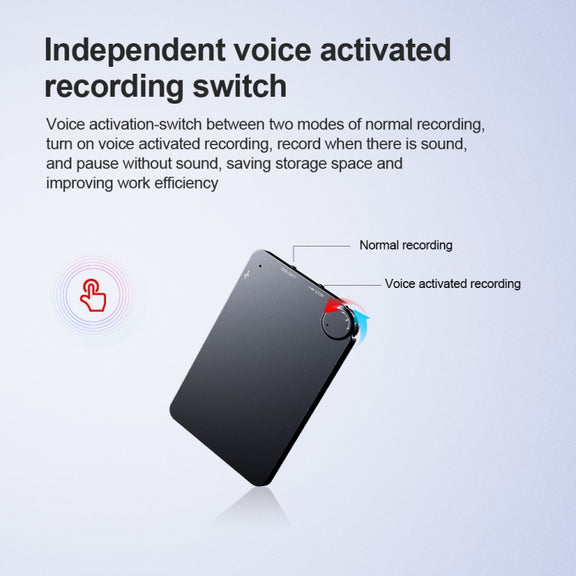 K2 Portable Ultra-thin Card Voice Recorder, Capacity:16GB(Black)