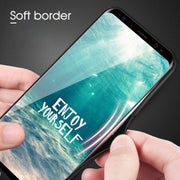 For Galaxy S8 Gradient Color Glass Case(Blue)