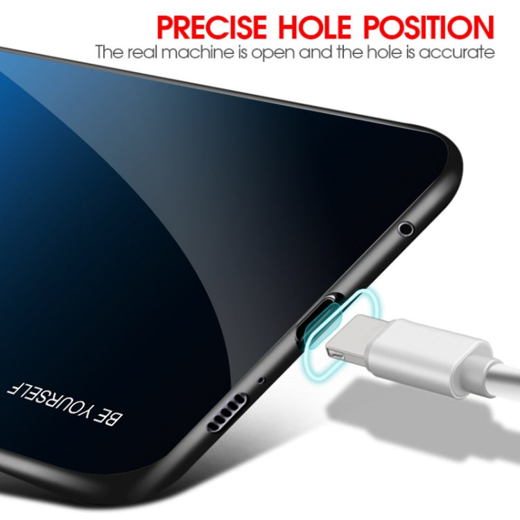 For Galaxy S8 Gradient Color Glass Case(Blue)