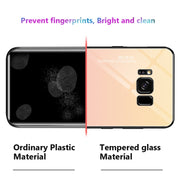 For Galaxy S8 Gradient Color Glass Case(Blue)