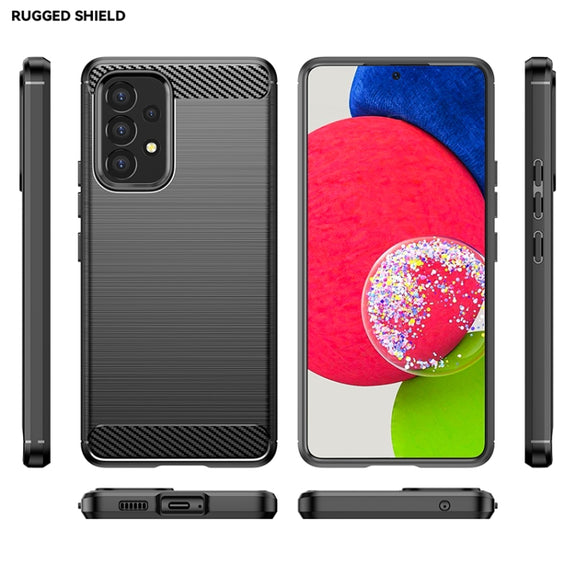 For Samsung Galaxy A53 5G Brushed Texture Carbon Fiber TPU Phone Case(Black)