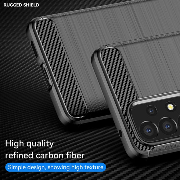 For Samsung Galaxy A53 5G Brushed Texture Carbon Fiber TPU Phone Case(Black)