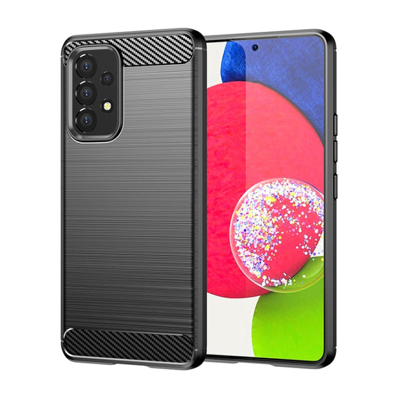 For Samsung Galaxy A53 5G Brushed Texture Carbon Fiber TPU Phone Case(Black)