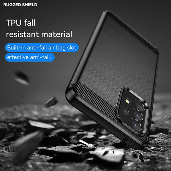 For Samsung Galaxy A53 5G Brushed Texture Carbon Fiber TPU Phone Case(Black)