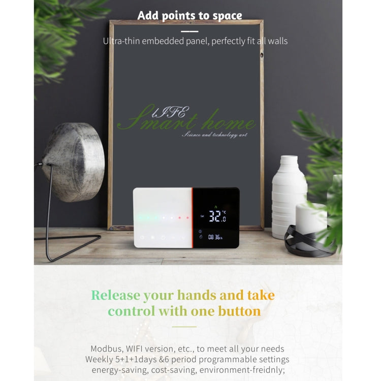 BHT-005-GALW 220V AC 3A Smart Home Heating Thermostat for EU Box, Control Water Heating with Only Internal Sensor & WIFI Connection