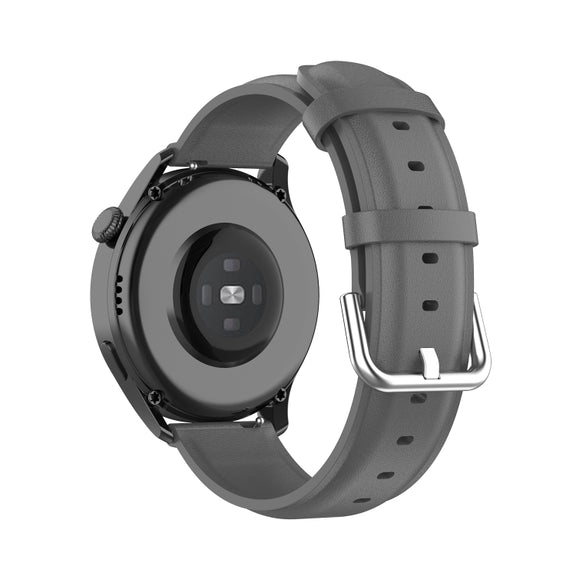 For Huawei Watch GT 3 46mm/GT Runner 22mm Round Tail Leather Watch Band(Grey)