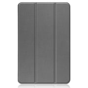 For Nokia T20 Three-folding Holder Custer Texture Leather Tablet Case(Grey)