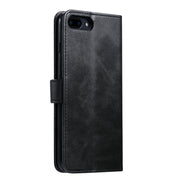 For iPhone 8 Plus / 7 Plus GUSSIM Magnetic Horizontal Flip Leather Case with Holder & Card Slots & & Wallet(Black)