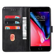 For iPhone 8 Plus / 7 Plus GUSSIM Magnetic Horizontal Flip Leather Case with Holder & Card Slots & & Wallet(Black)