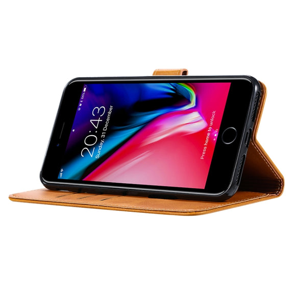 For iPhone 8 Plus / 7 Plus GUSSIM Magnetic Horizontal Flip Leather Case with Holder & Card Slots & & Wallet(Black)