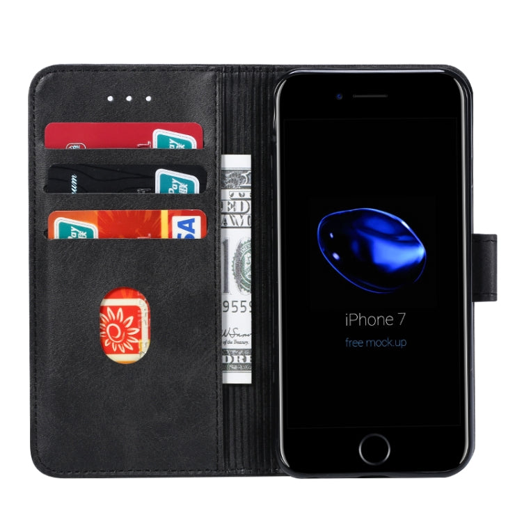 For iPhone 8  / 7 GUSSIM Magnetic Horizontal Flip Leather Case with Holder & Card Slots & & Wallet(Black)