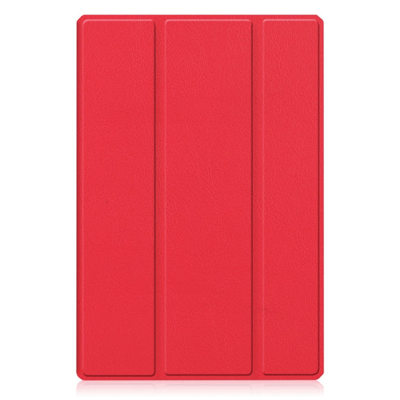 For Samsung Galaxy Tab A8 2021 SM-X205 3-Fold Holder Leather Tablet Case(Red)