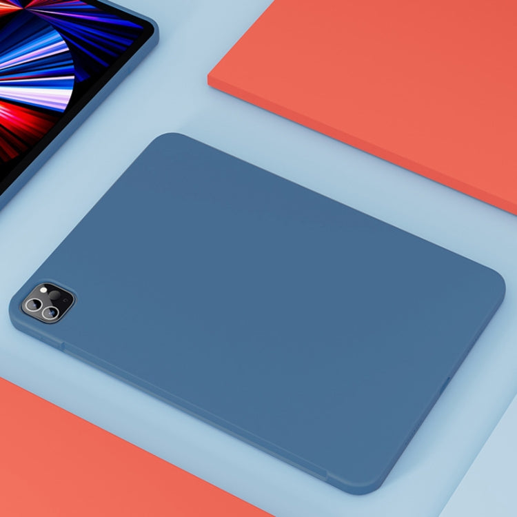 For iPad Pro 11 inch 2022 / 2021 / 2020 Mutural Silicone Microfiber Tablet Case(Midnight Blue)