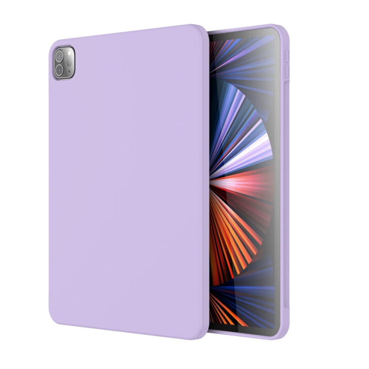 For iPad Pro 11 inch 2022 / 2021 / 2020 Mutural Silicone Microfiber Tablet Case(Lavender)