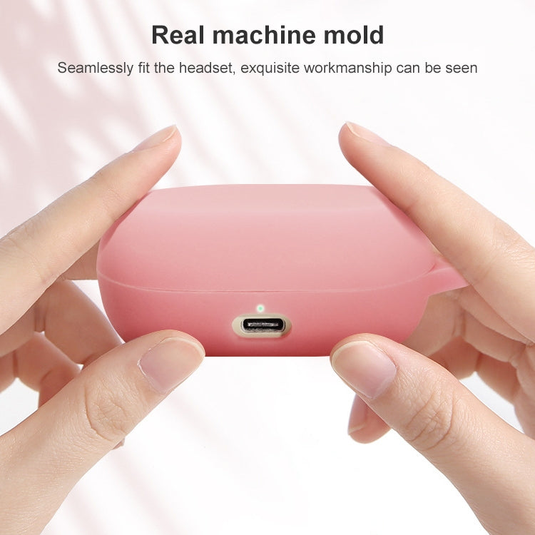 For Jabra Elite 7 Pro Silicone Earphone Protective Case with Hook(Pink)