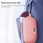 For Jabra Elite 7 Pro Silicone Earphone Protective Case with Hook(Pink)