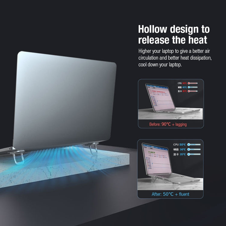 NILLKIN Bolster Plus Sticky Three-speed Adjustable Zinc Alloy Laptop Holder(Space Gray)