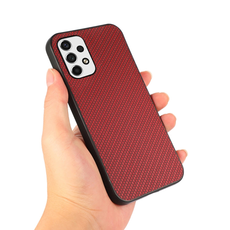 For Samsung Galaxy A53 5G Carbon Fiber Skin Phone Case(Red)