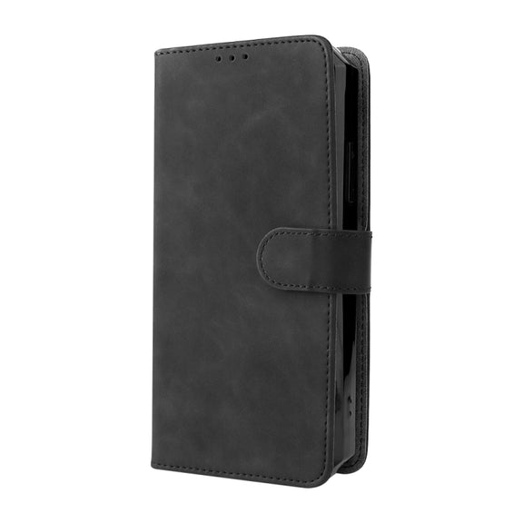 For Oukitel WP15 5G Solid Color Skin Feel Magnetic Buckle Leather Phone Case(Black)