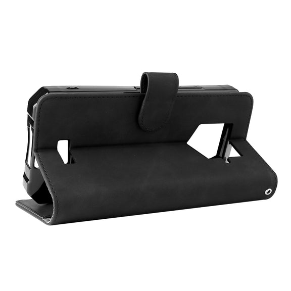 For Oukitel WP15 5G Solid Color Skin Feel Magnetic Buckle Leather Phone Case(Black)