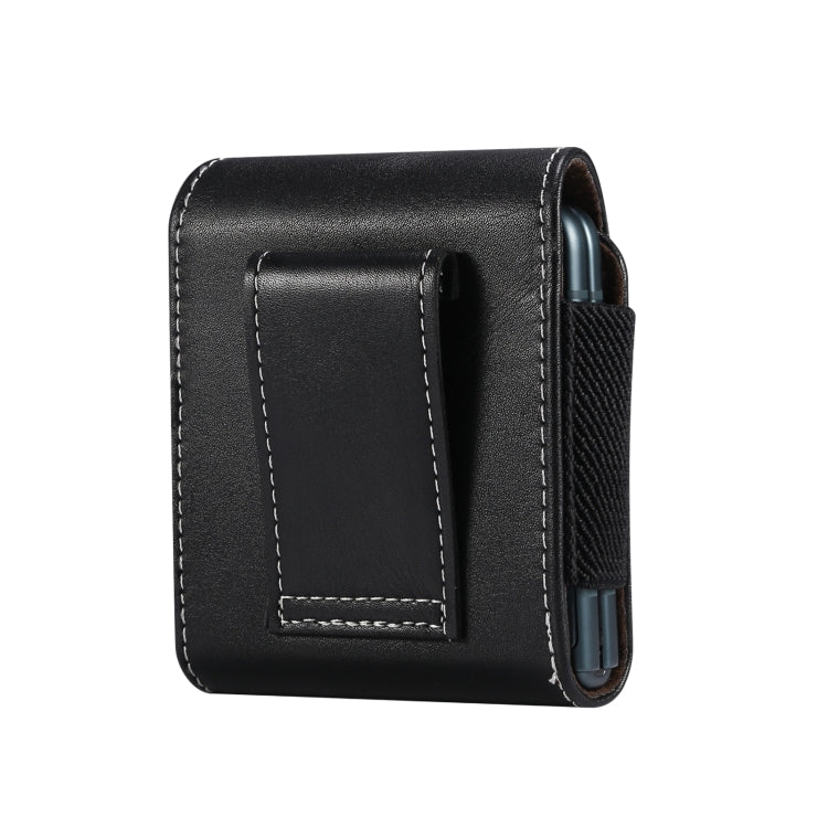 For Samsung Galaxy Z Flip3 5G Lamb Texture Waist Hanging Phone Case(Black)