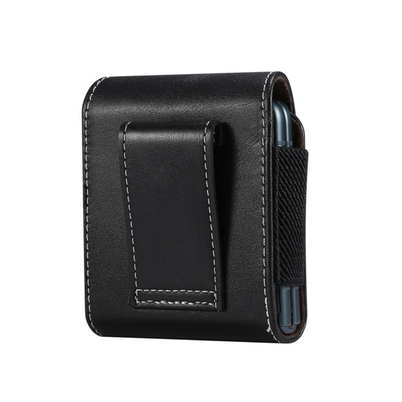 For Samsung Galaxy Z Flip3 5G Lamb Texture Waist Hanging Phone Case(Black)
