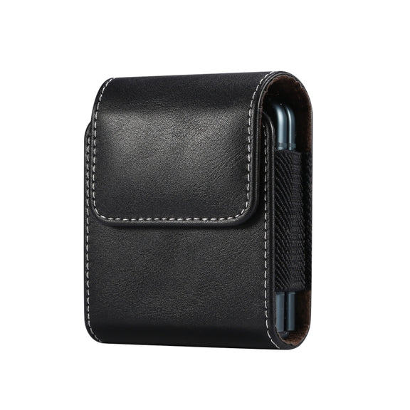 For Samsung Galaxy Z Flip3 5G Lamb Texture Waist Hanging Phone Case(Black)