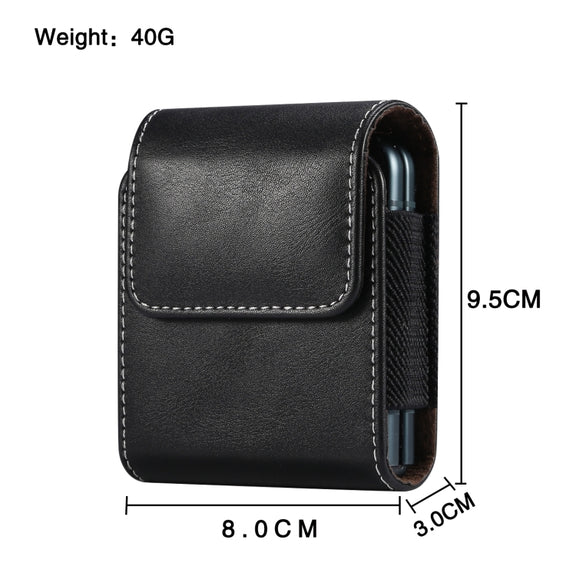 For Samsung Galaxy Z Flip3 5G Lamb Texture Waist Hanging Phone Case(Black)
