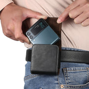 For Samsung Galaxy Z Flip3 5G Lamb Texture Waist Hanging Phone Case(Black)