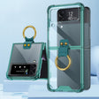 For Samsung Galaxy Z Flip3 5G GKK Shockproof Airbag Phone Case with Ring Holder(Transparent Green) - Galaxy Phone Cases by GKK | Online Shopping South Africa | PMC TechLife | Buy Now Pay Later Mobicred