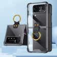 For Samsung Galaxy Z Flip3 5G GKK Shockproof Airbag Phone Case with Ring Holder(Transparent Black) - Galaxy Phone Cases by GKK | Online Shopping South Africa | PMC TechLife | Buy Now Pay Later Mobicred