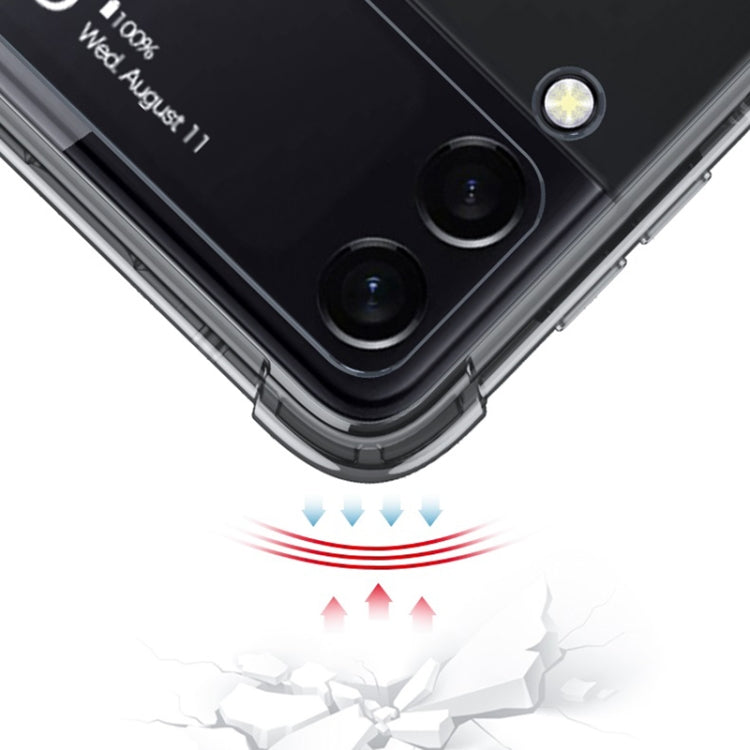 For Samsung Galaxy Z Flip3 5G GKK Shockproof Airbag Phone Case with Ring Holder(Transparent Green)