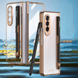For Samsung Galaxy Z Fold3 5G GKK Integrated Electroplating + Glass Phone Case with Pen Slot(Gold) - free shipping - PMC TechLife - Order now!