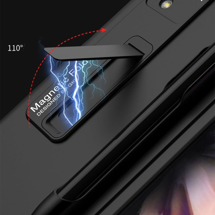 For Samsung Galaxy Z Fold3 5G GKK Ultra-thin PC Phone Flip Case with Holder & Pen Slot(Gold)