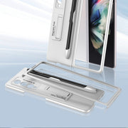 For Samsung Galaxy Z Fold3 5G GKK Ultra-thin PC Phone Flip Case with Holder & Pen Slot(Gold)