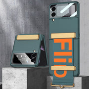 For Samsung Galaxy Z Flip3 5G GKK Ultra-thin Full Coverage Phone Flip Case with Wristband(Green)