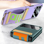 For Samsung Galaxy Z Flip3 5G GKK Ultra-thin Full Coverage Phone Flip Case with Wristband(Silver)