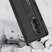 For Samsung Galaxy Z Fold3 5G GKK Magnetic Full Coverage Phone Flip Case with Holder(Dark Green)