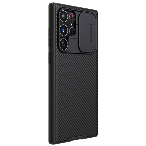 For Samsung Galaxy S22 Ultra 5G NILLKIN Black Mirror Pro Series Camshield Phone Case(Black)