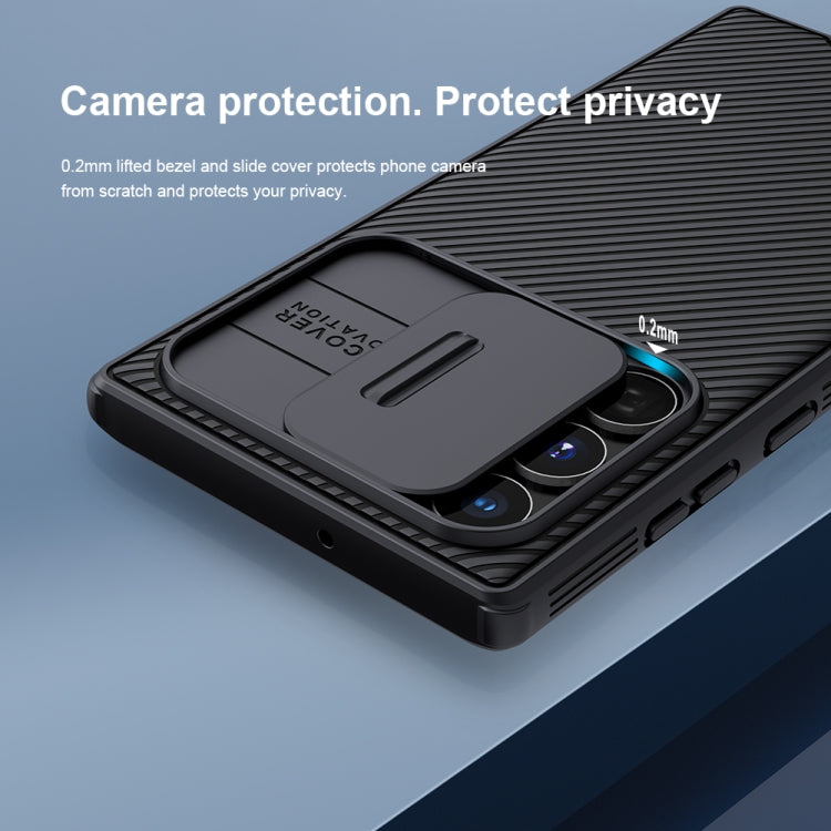 For Samsung Galaxy S22 Ultra 5G NILLKIN Black Mirror Pro Series Camshield Phone Case(Black)
