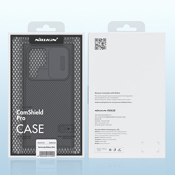 For Samsung Galaxy S22 Ultra 5G NILLKIN Black Mirror Pro Series Camshield Phone Case(Black)