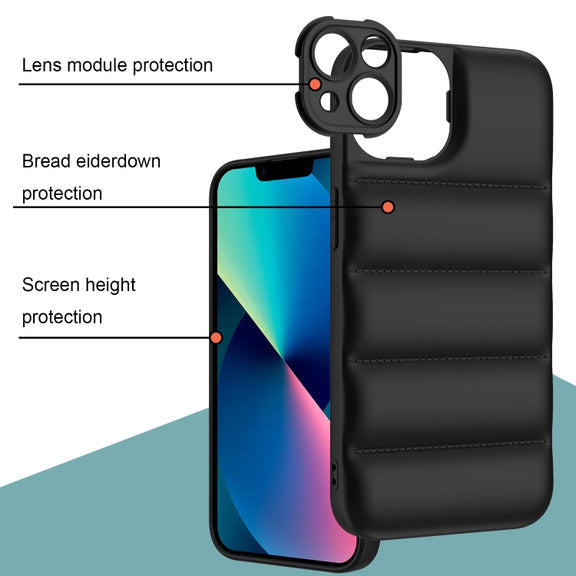 For iPhone 13 Pro Max Eiderdown Airbag Shockproof Phone Case (Black)