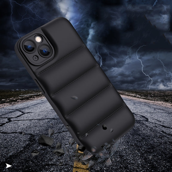 For iPhone 13 Pro Max Eiderdown Airbag Shockproof Phone Case (Black)