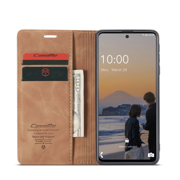 For Samsung Galaxy A33 5G CaseMe 013 Multifunctional Horizontal Flip Leather Phone Case(Brown)