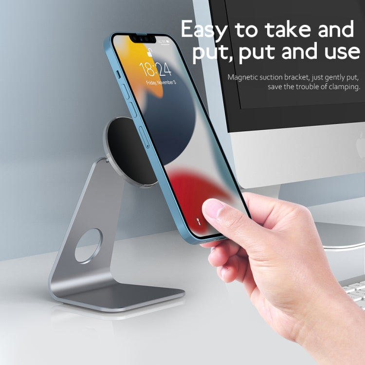 R-JUST SJ19 Round Desktop Magnetic Holder(Silver)