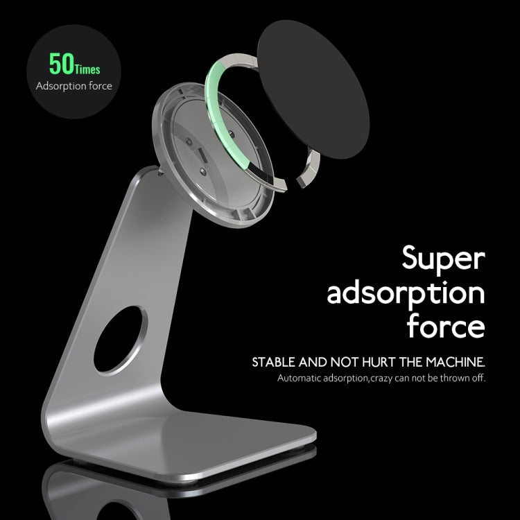 R-JUST SJ19 Round Desktop Magnetic Holder(Silver)