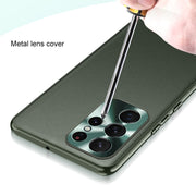 For Samsung Galaxy S22 5G Plain Skin Leather Phone Case(Black)
