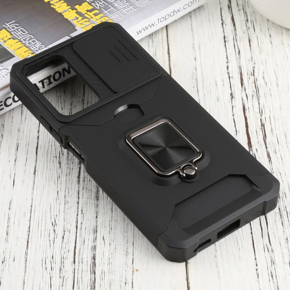 For Xiaomi Redmi Note 11 Pro 5G / 4G International Version Sliding Camera Cover Design PC + TPU Shockproof Phone Case(Black)