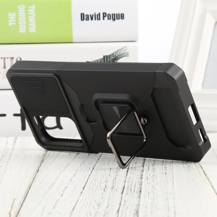 For Xiaomi Redmi Note 11 Pro 5G / 4G International Version Sliding Camera Cover Design PC + TPU Shockproof Phone Case(Black)