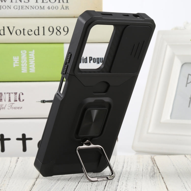 For Xiaomi Redmi Note 11 Pro 5G / 4G International Version Sliding Camera Cover Design PC + TPU Shockproof Phone Case(Black)